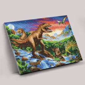 "Prehistoric World" Crystal Art Canvas Kit 40cmx50cm