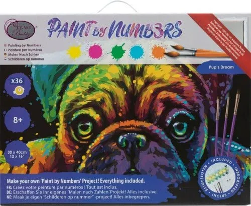 "Pup's Dream" Paint by Numb3rs Framed Kit 30x40cm
