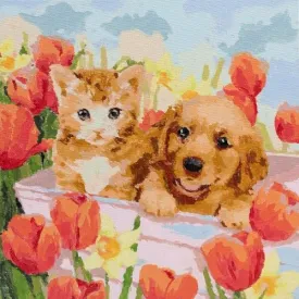 "Sunshine in Tulip Field" Paint By Numb3rs Kit 30x30cm