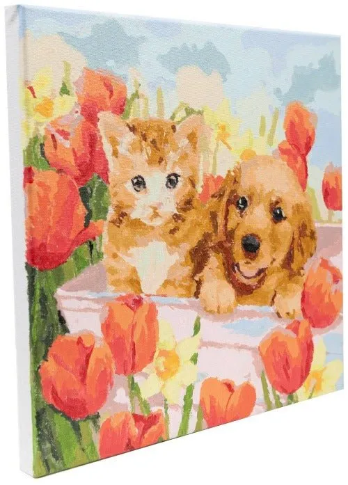 "Sunshine in Tulip Field" Paint By Numb3rs Kit 30x30cm