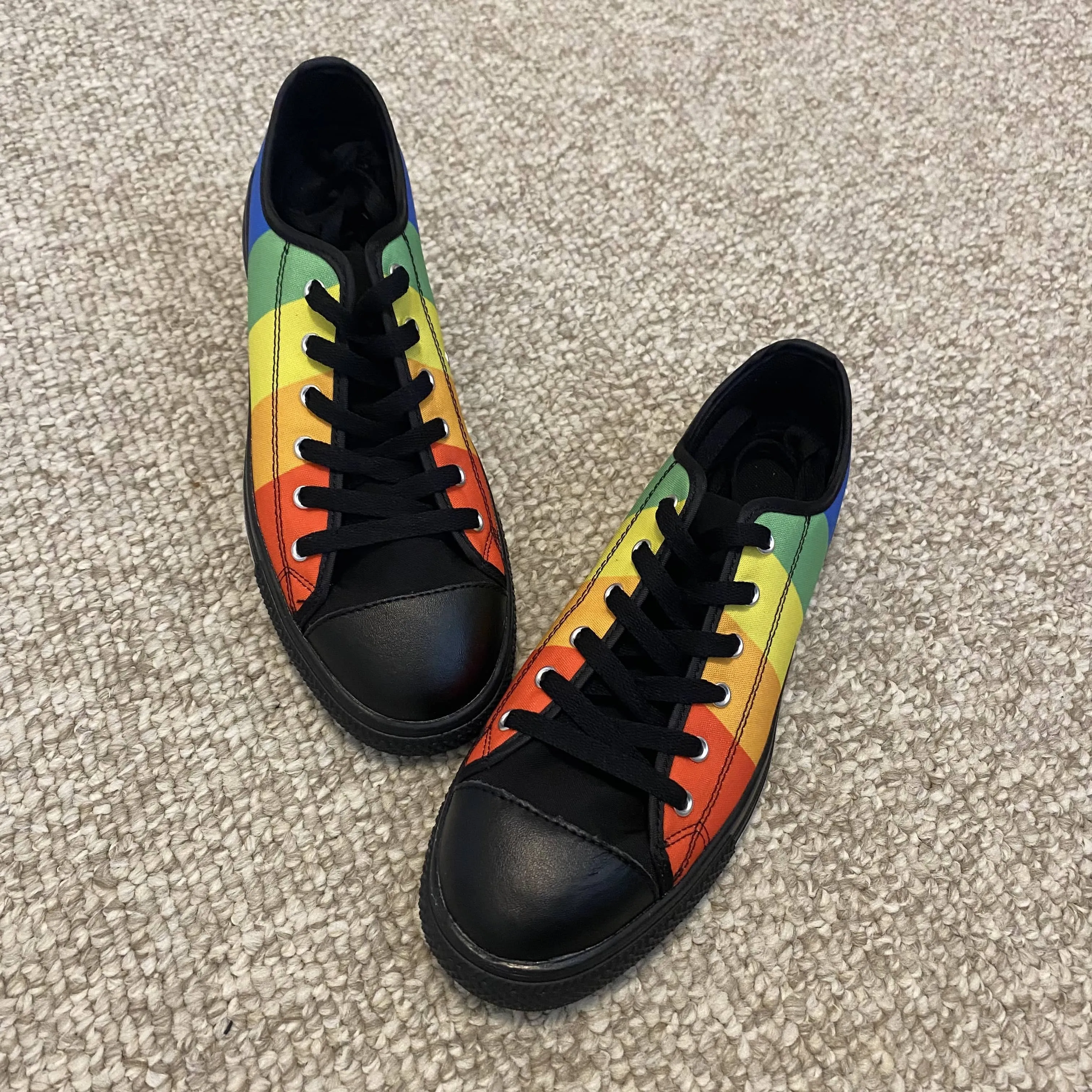 Rainbow Pride Canvas Shoes - Black
