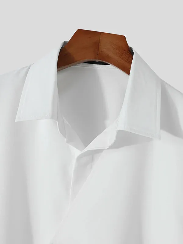 Stylish Seoul Overlap Long Sleeve Shirt for Men