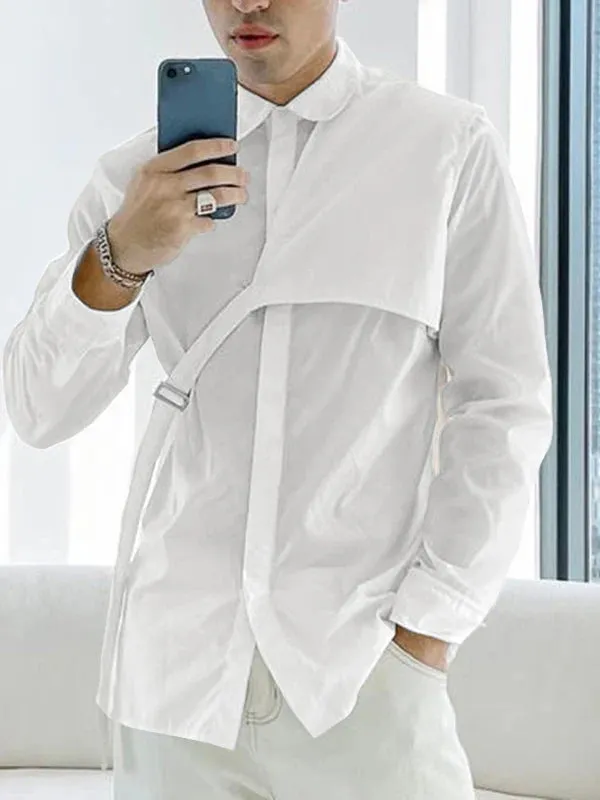 Stylish Seoul Overlap Long Sleeve Shirt for Men