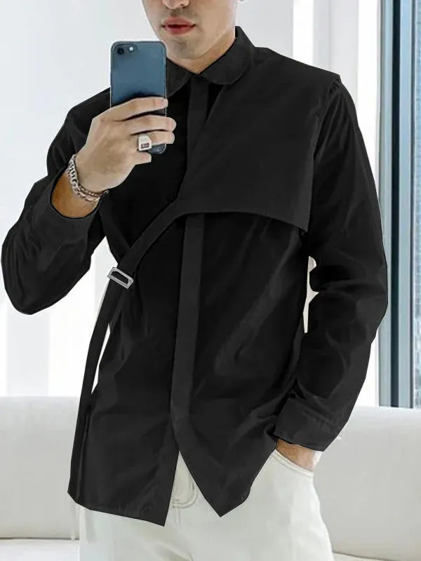 Stylish Seoul Overlap Long Sleeve Shirt for Men