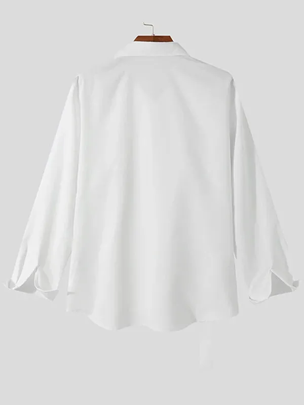 Stylish Seoul Overlap Long Sleeve Shirt for Men
