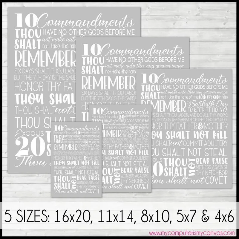Ten Commandments SUBWAY ART PRINTABLE