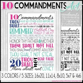 Ten Commandments SUBWAY ART PRINTABLE
