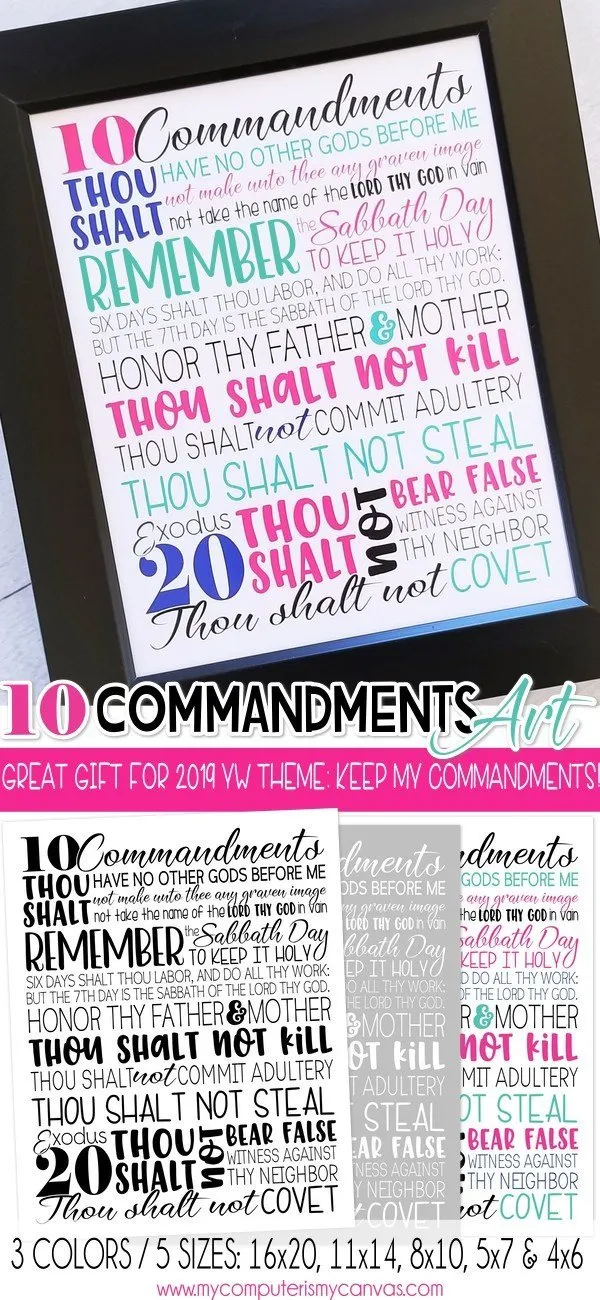 Ten Commandments SUBWAY ART PRINTABLE