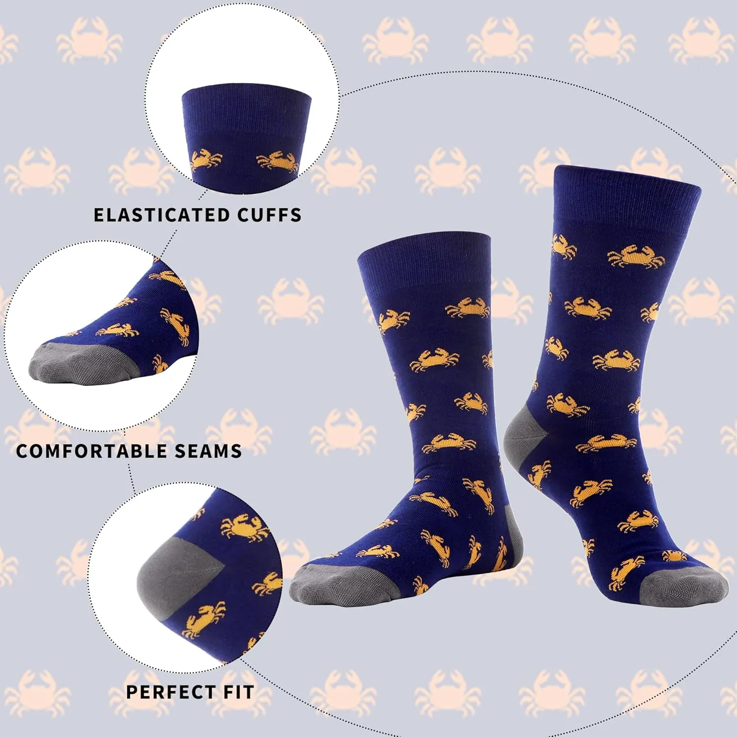 WeciBor Men's Seamless Premium Combed Cotton Dress Socks 12 Pack