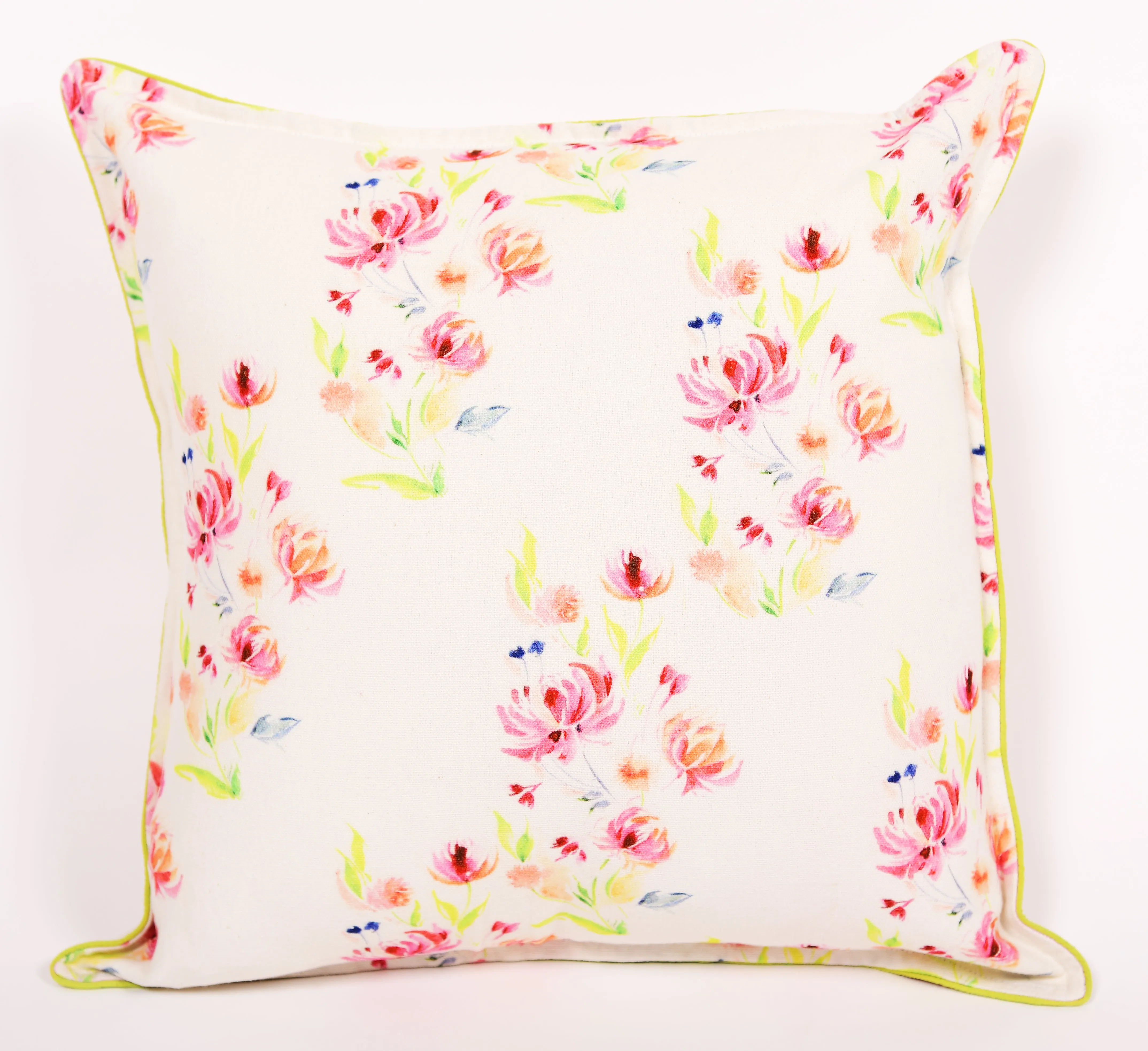 White and Pink Dutch Iris Floral Dreams Printed Cushion Cover