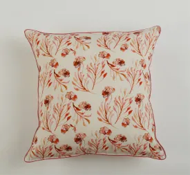 White and Red Floral Web printed Cushion Cover set of 2