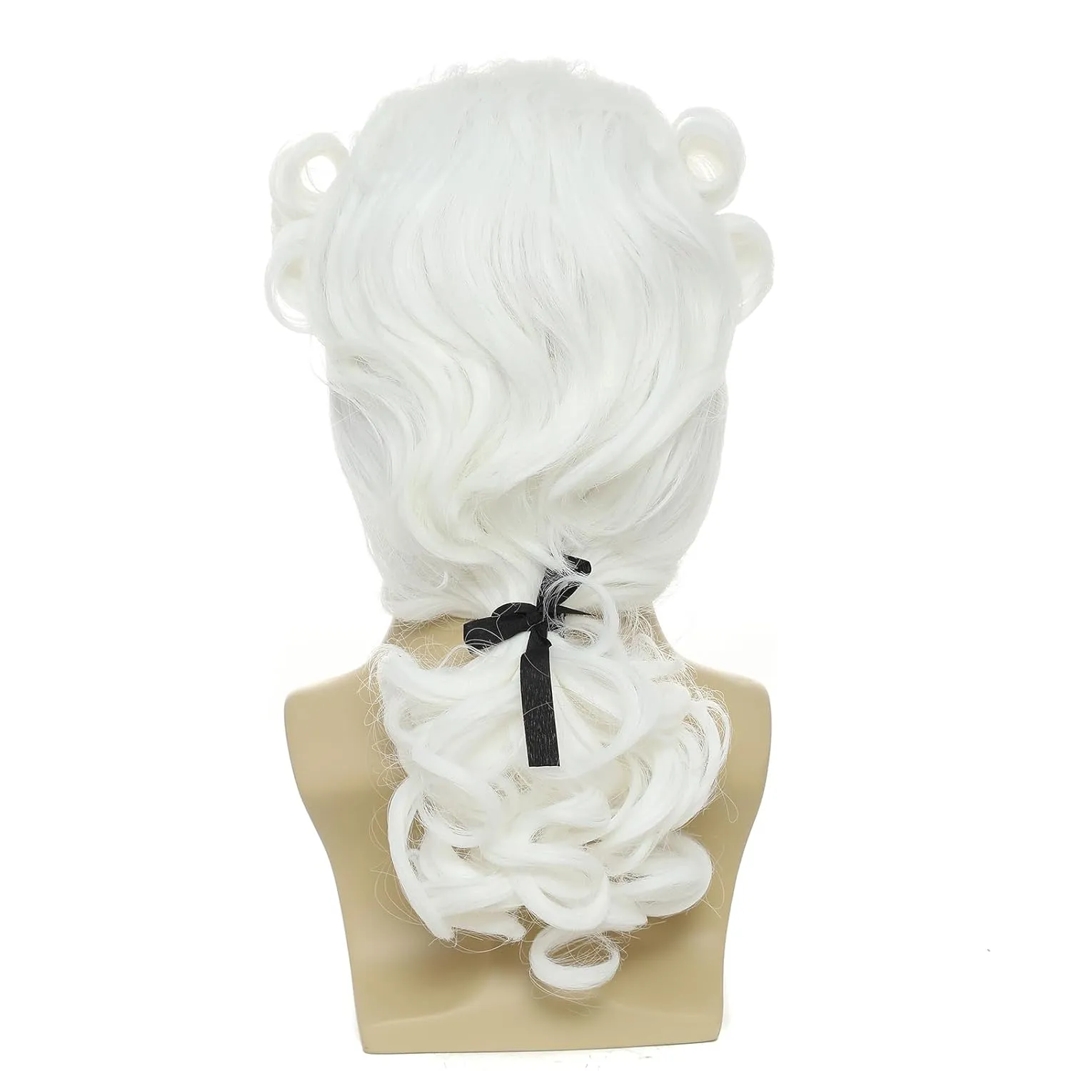 White Wig Regency Ringlet Historical Colonial Costume Wig Funny Wig for Men George Washington Costume (White)