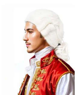 White Wig Regency Ringlet Historical Colonial Costume Wig Funny Wig for Men George Washington Costume (White)