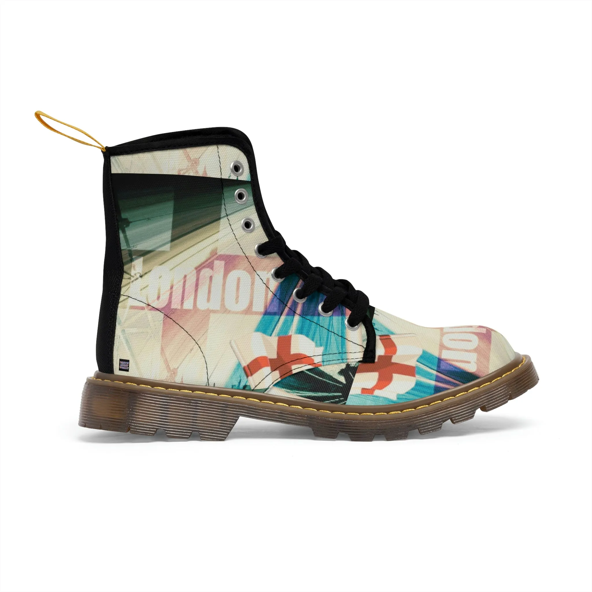 WOMEN'S CANVAS BOOTS (AOP) VINTAGE LONDON