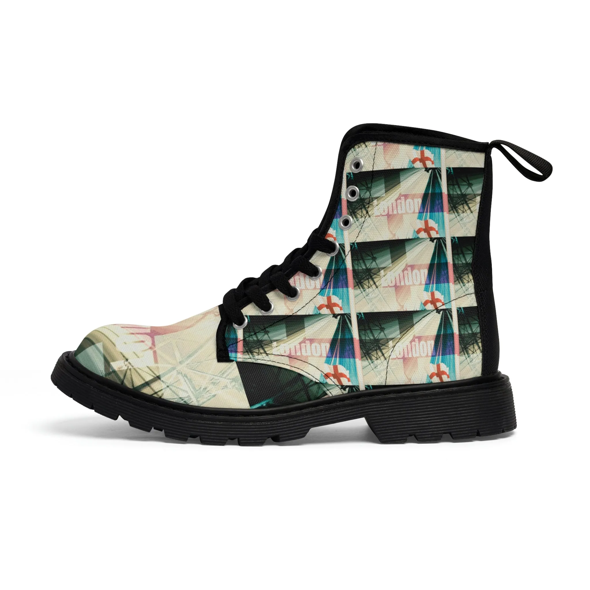 WOMEN'S CANVAS BOOTS (AOP) VINTAGE LONDON