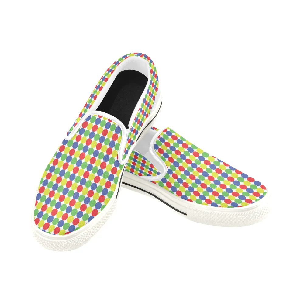 Women's Polka Print Big Size Slip-on Canvas Shoes