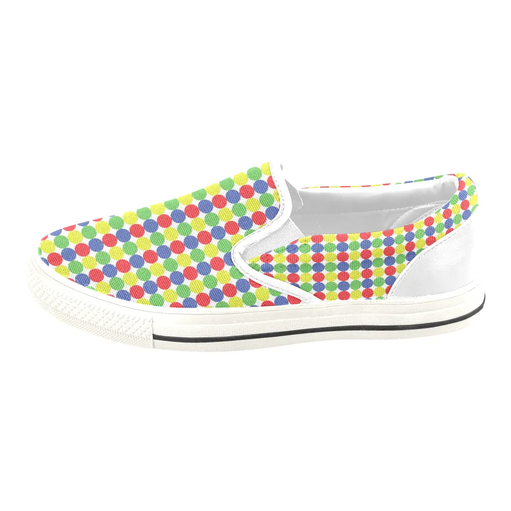 Women's Polka Print Big Size Slip-on Canvas Shoes